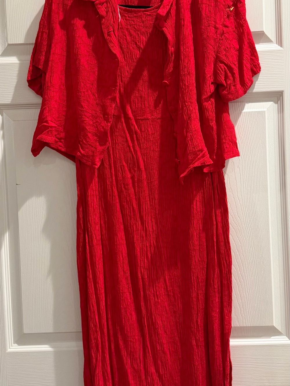 Vintage Red Midi Dress with Coordinating Jacket